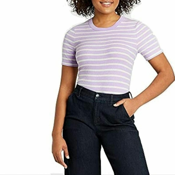 a new day Tops - A New Day Striped Ribbed Tee